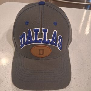 Gray Dallas Cap with Blue Lettering